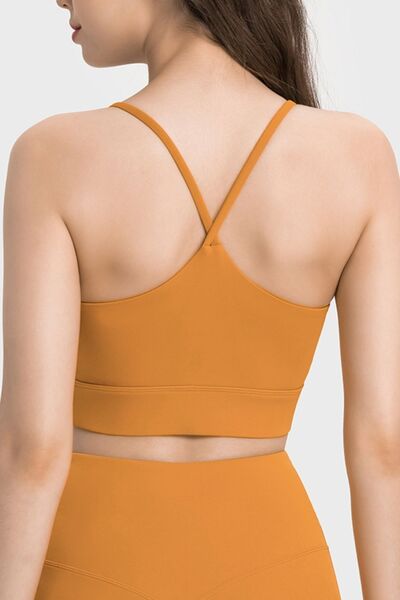 swvws Spaghetti Strap Crisscross Back Active Bra