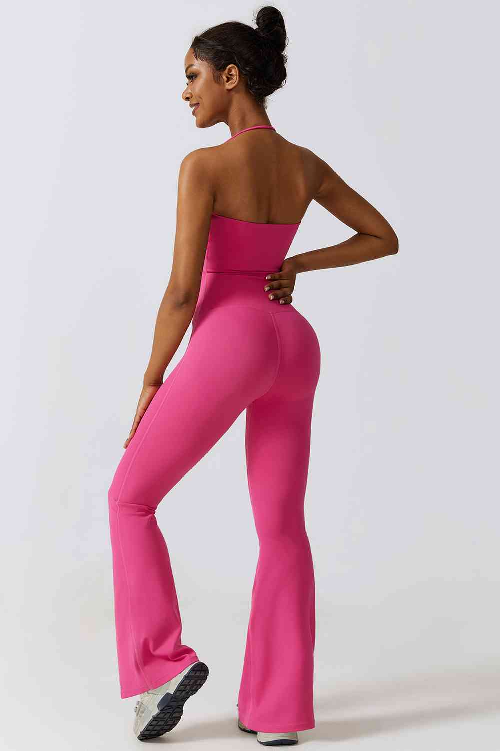 swvws Halter Neck Flare Sport Jumpsuit