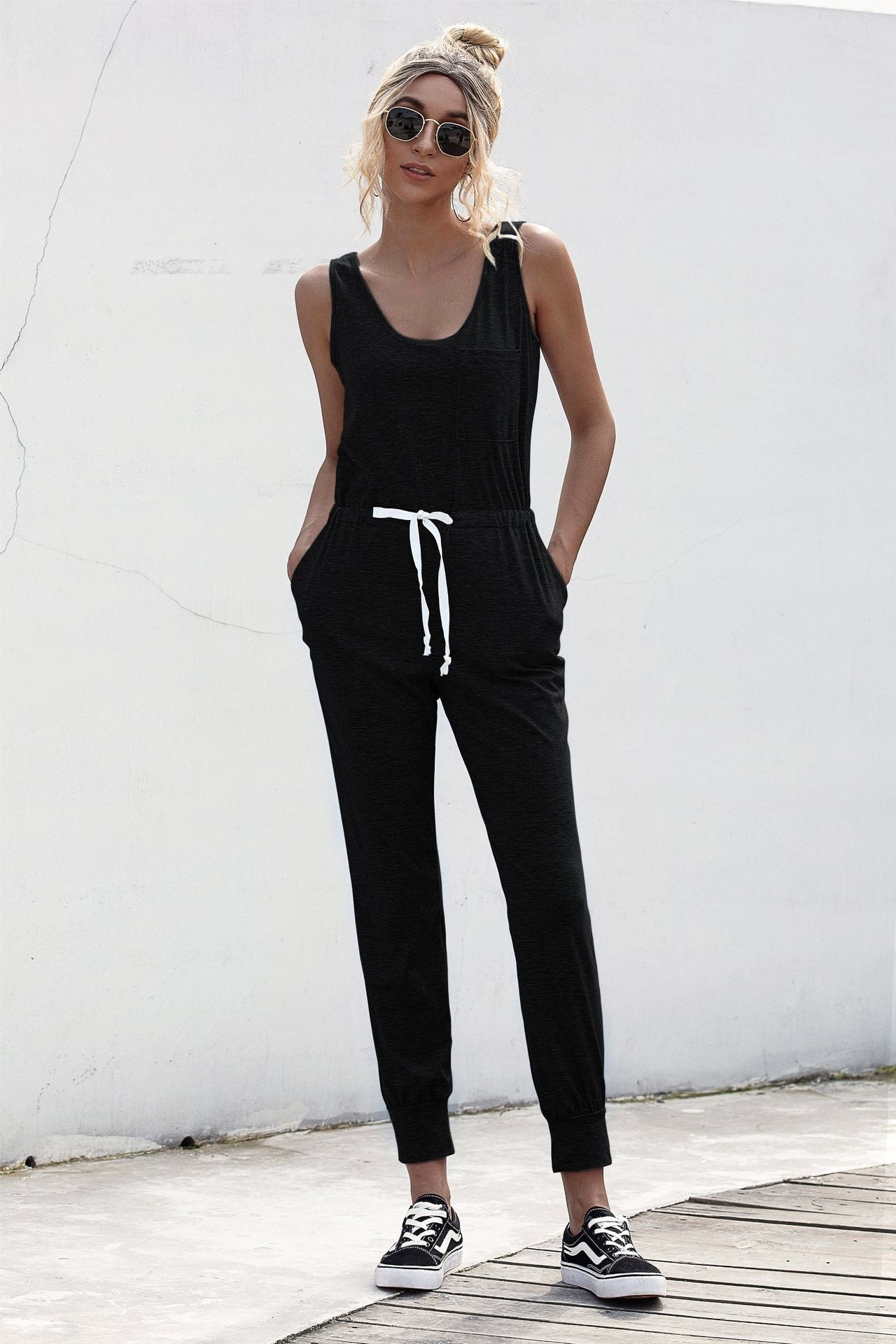 swvws Knot Sleeveless Waist Jumpsuit