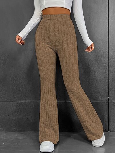 swvws Ribbed High Waist Bootcut Pants