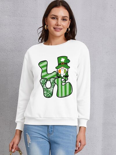 swvws LOVE Round Neck Dropped Shoulder Sweatshirt