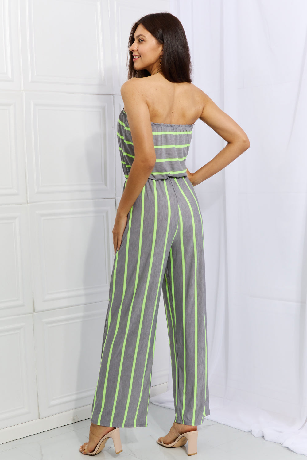 swvws Sew In Love Pop Of Color Full Size Sleeveless Striped Jumpsuit