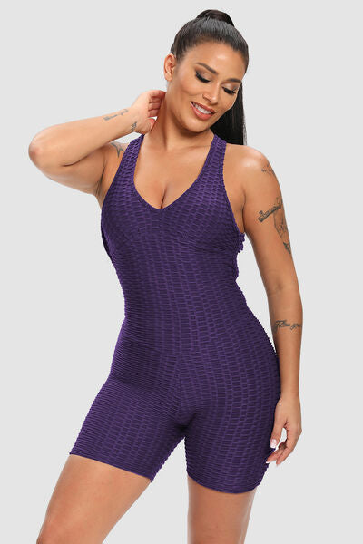 swvws Crisscross Wide Strap Active Romper