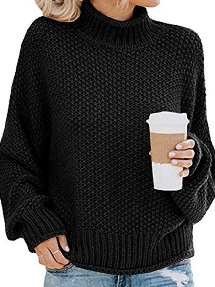 swvws Turtleneck Dropped Shoulder Sweater