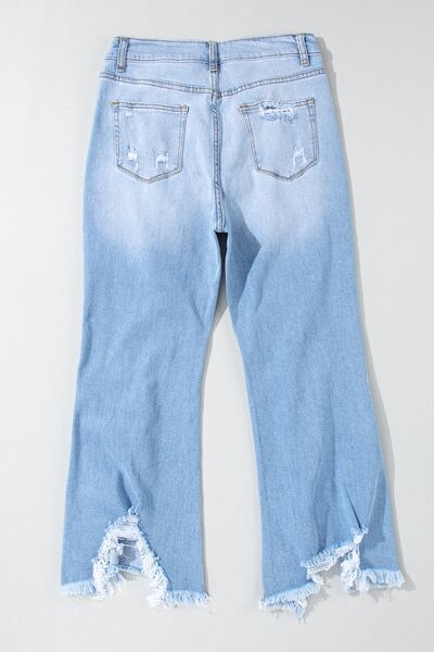 swvws Distressed Raw Hem Jeans with Pockets