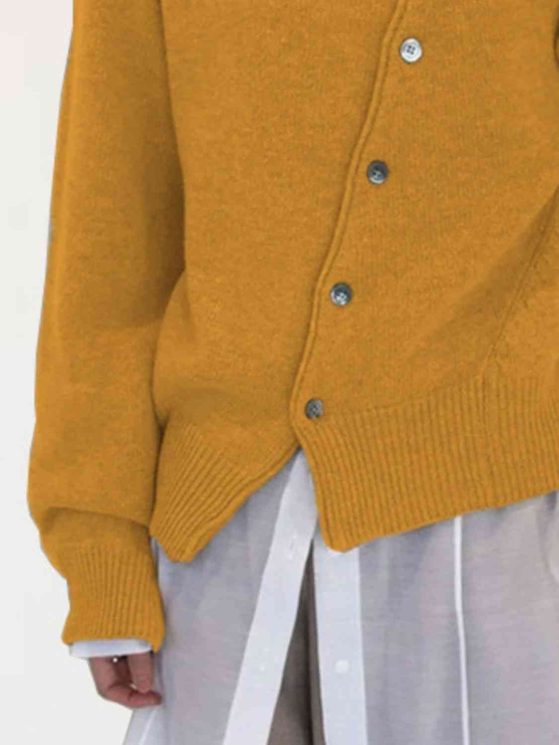 swvws Dropped Shoulder Buttoned Cardigan