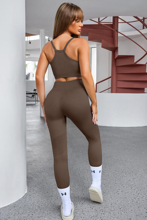 swvws Tank Cropped Active Top and Pants Set