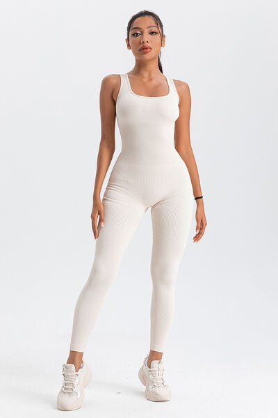 swvws Wide Strap Sleeveless Active Jumpsuit