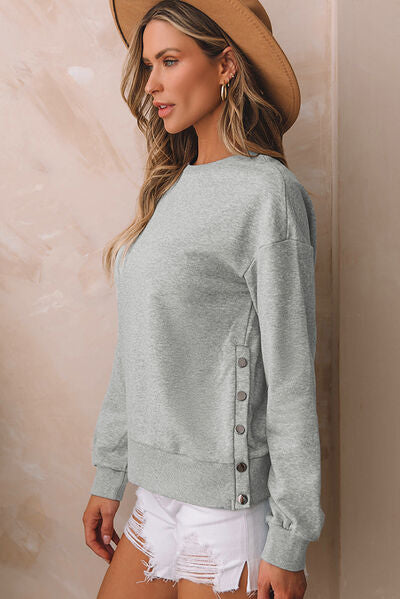 swvws Round Neck Dropped Shoulder Sweatshirt