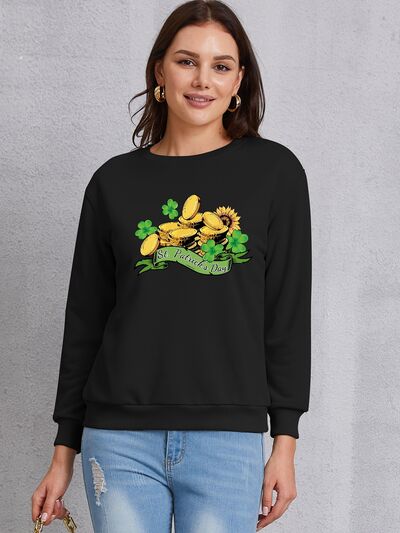 swvws ST. PATRICK'S DAY Graphic Round Neck Sweatshirt