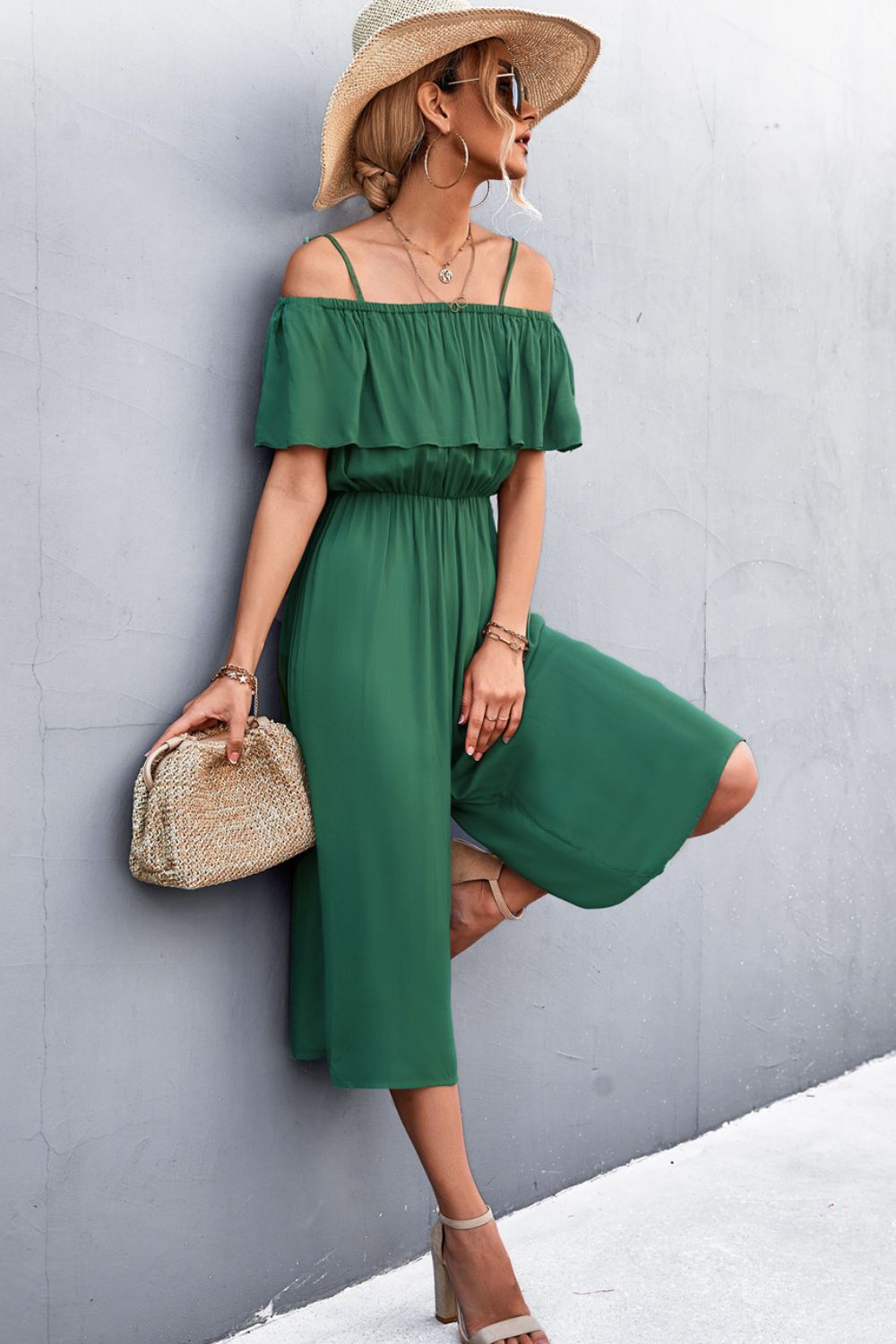 swvws Spaghetti Strap Layered Jumpsuit