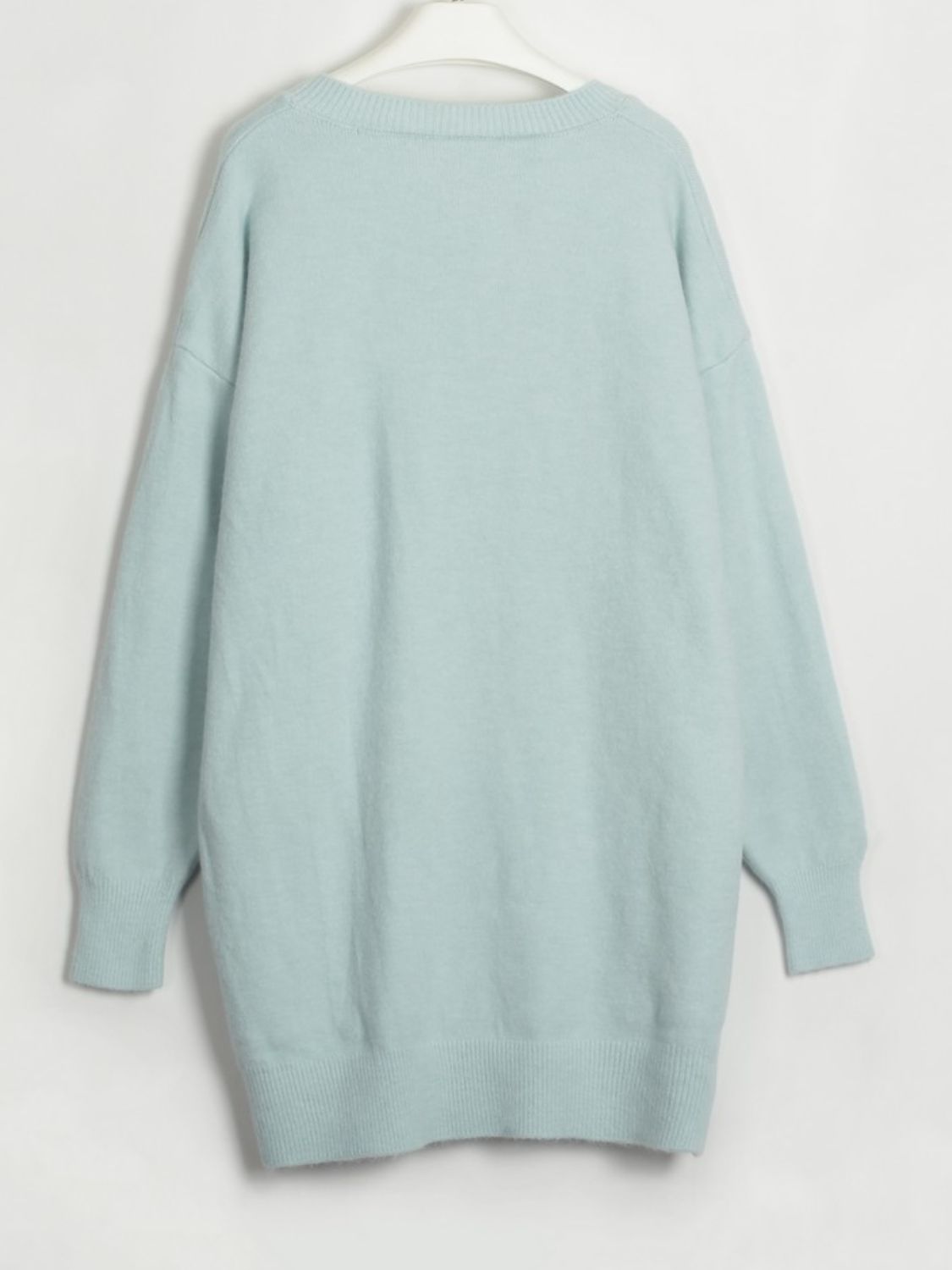 swvws V-Neck Dropped Shoulder Sweater Dress