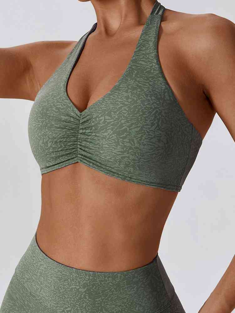 swvws Halter Neck Sleeveless Sports Bra