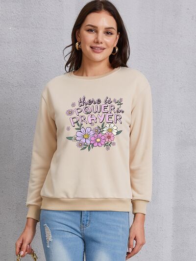 swvws THERE IS POWER PRAYER Round Neck Sweatshirt