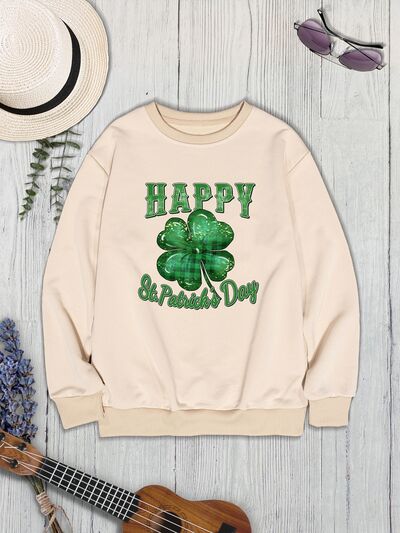 swvws HAPPY ST. PATRICK'S DAY Dropped Shoulder Sweatshirt