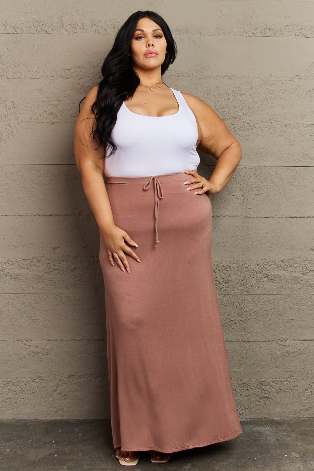 themeisles Culture Code For The Day Full Size Flare Maxi Skirt in Chocolate