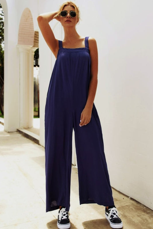 swvws Wide Strap Wide Leg Jumpsuit