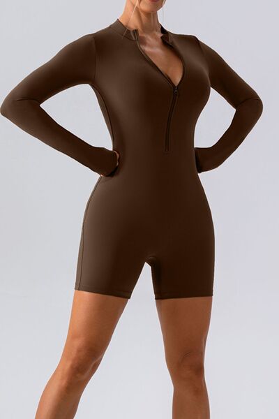 swvws Half Zip Long Sleeve Active Romper