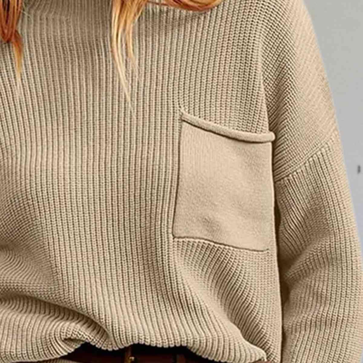 swvws Rib-Knit Dropped Shoulder Sweater