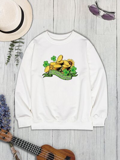 swvws ST. PATRICK'S DAY Graphic Round Neck Sweatshirt