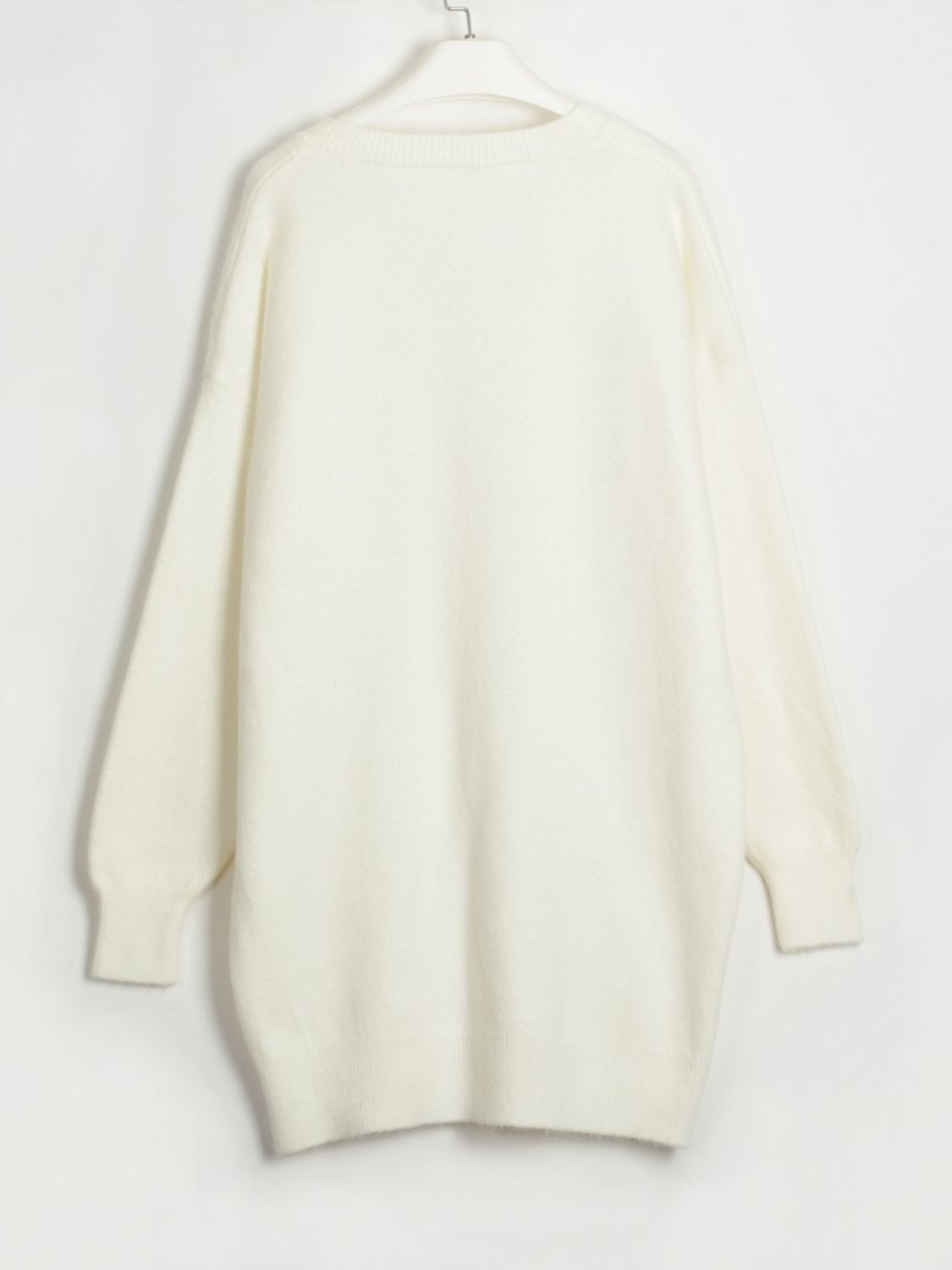 swvws V-Neck Dropped Shoulder Sweater Dress