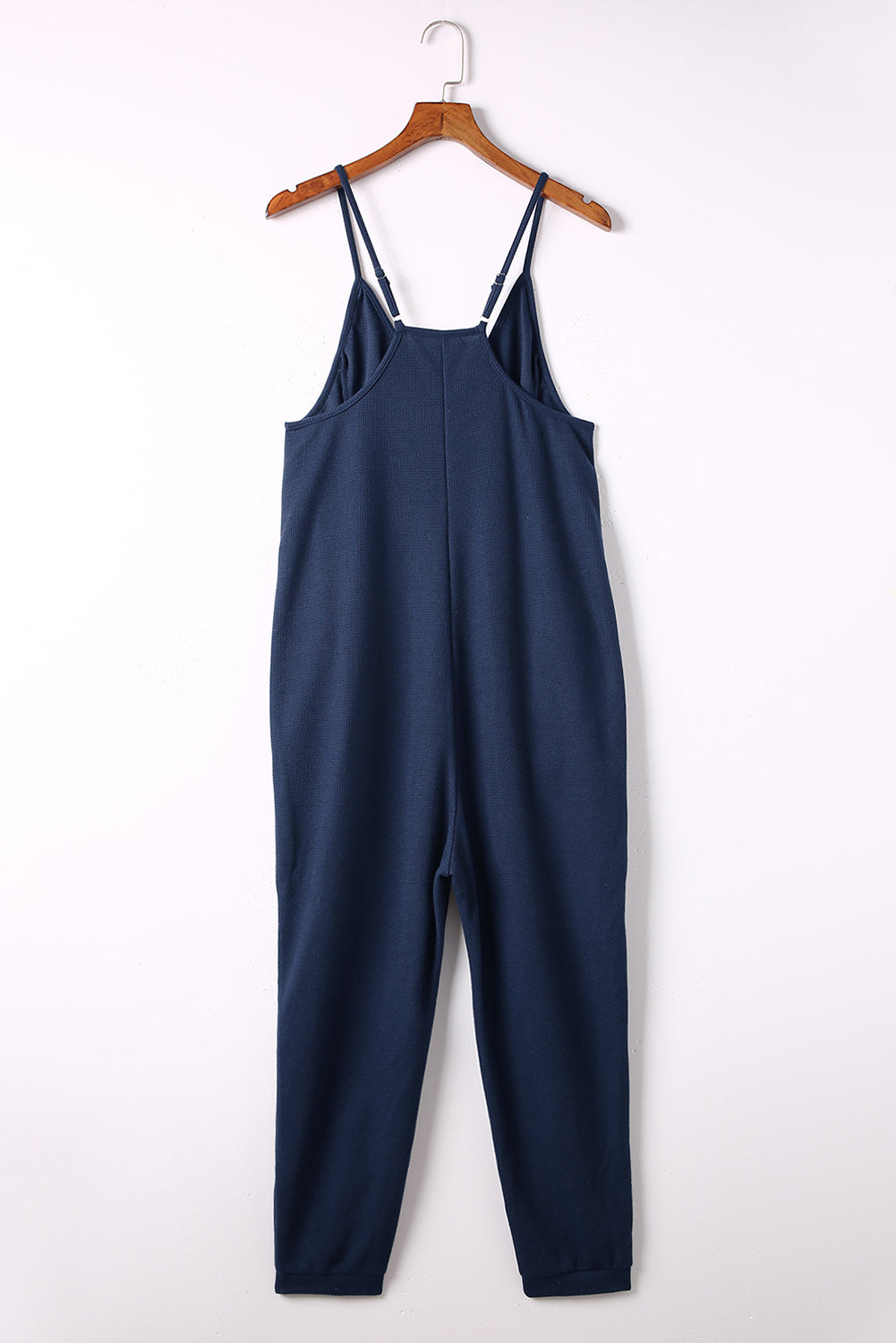 swvws Spaghetti Strap Deep V Jumpsuit with Pockets