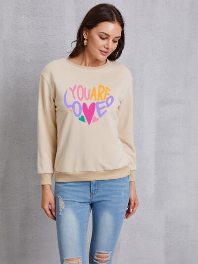 swvws YOU ARE LOVED Dropped Shoulder Sweatshirt