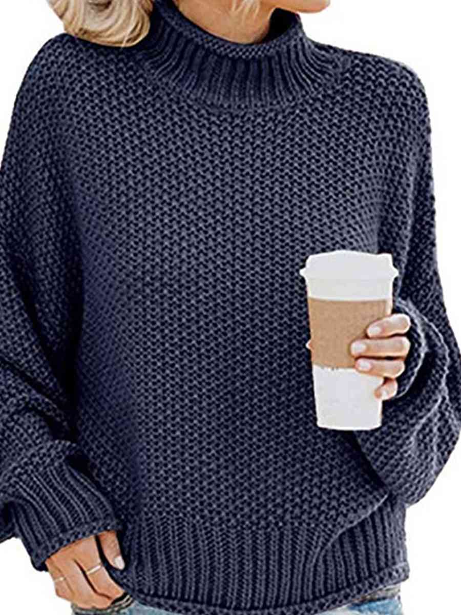 swvws Turtleneck Dropped Shoulder Sweater