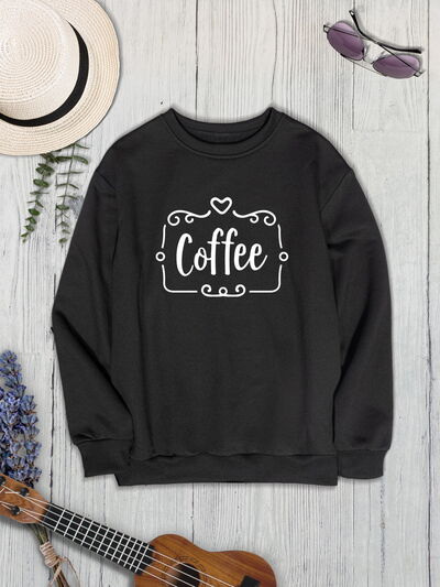 swvws COFFEE Round Neck Dropped Shoulder Sweatshirt