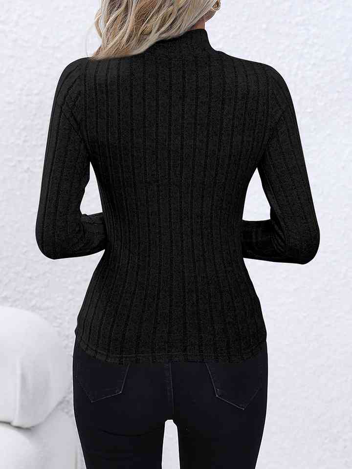 swvws Mock Neck Long Sleeve Knit Top