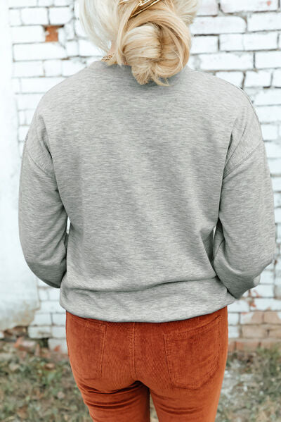 swvws Round Neck Dropped Shoulder Sweatshirt