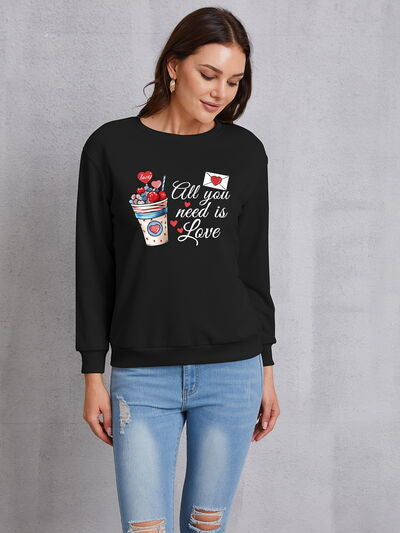 swvws ALL YOU NEED IS LOVE Round Neck Sweatshirt