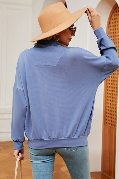 swvws Half Zip Dropped Shoulder Sweatshirt