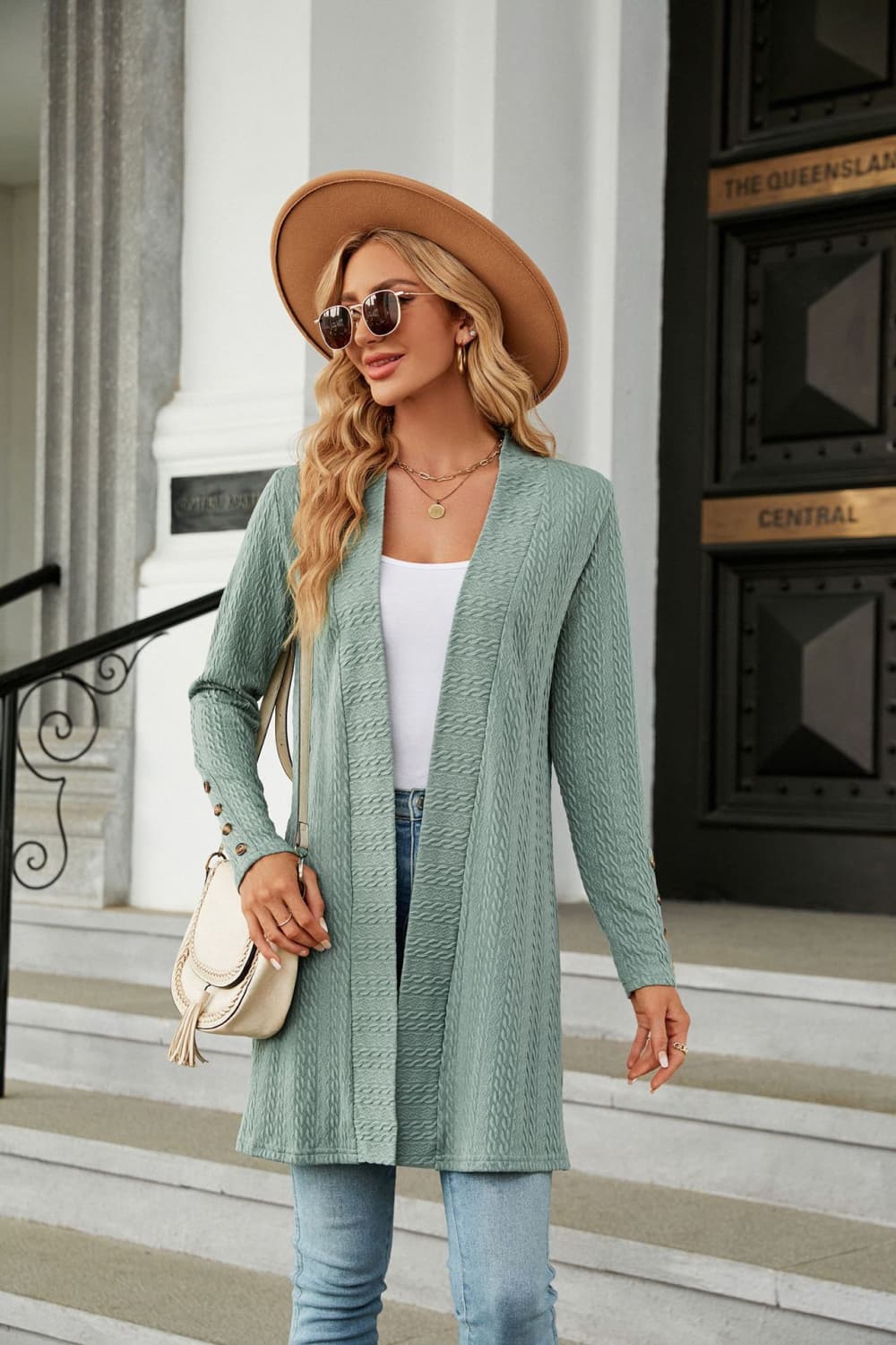 swvws Long Sleeve Open Front Cardigan