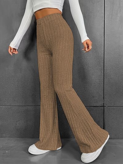 swvws Ribbed High Waist Bootcut Pants