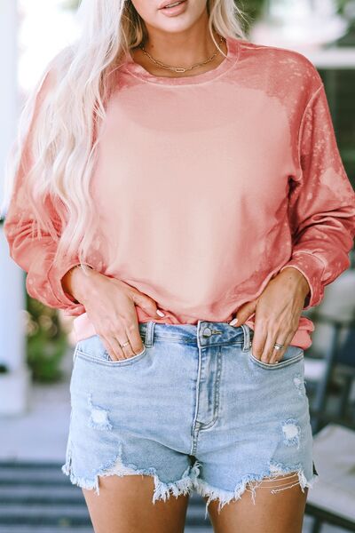 swvws Tie-Dye Round Neck Dropped Shoulder Sweatshirt