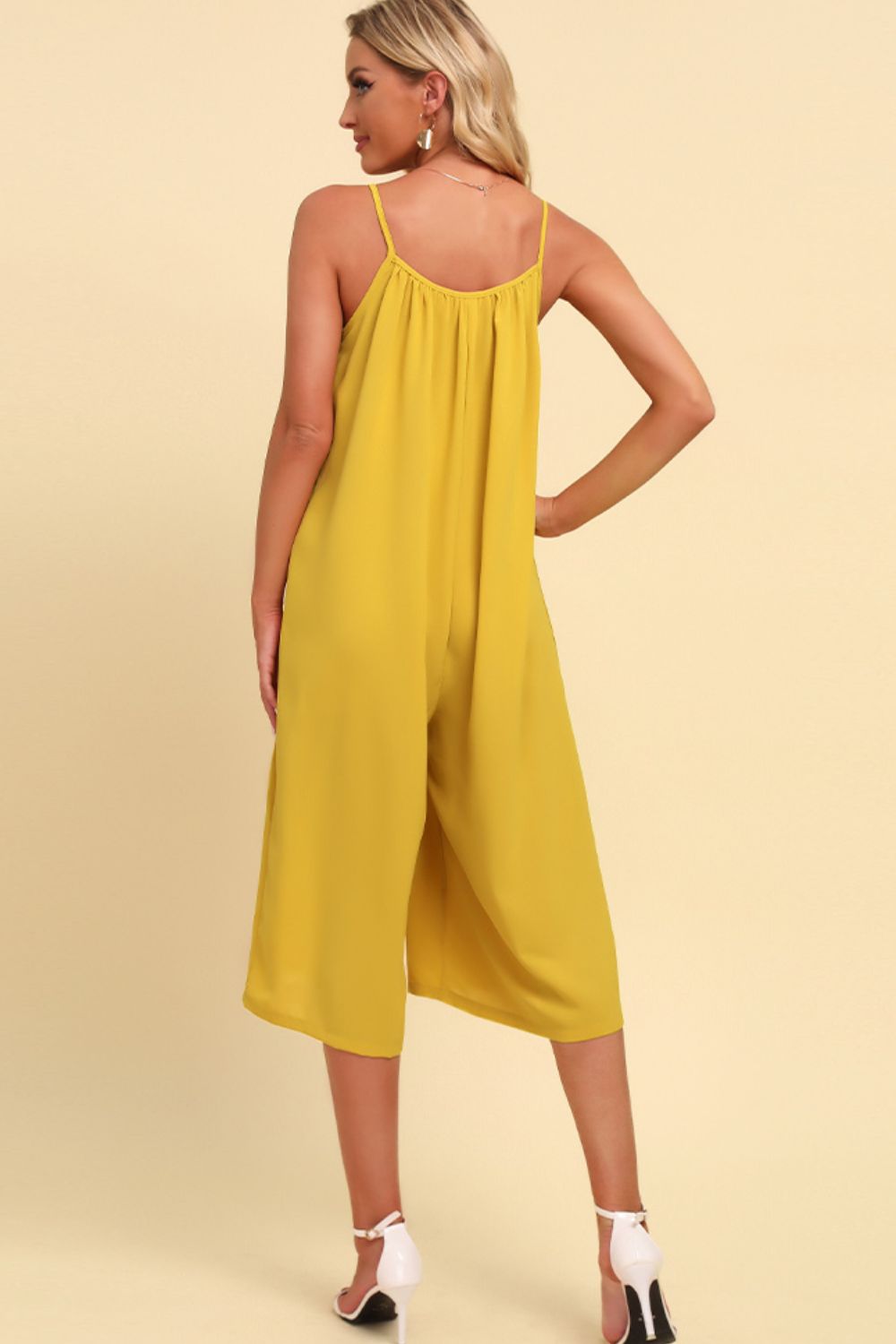 swvws Spaghetti Strap Scoop Neck Jumpsuit