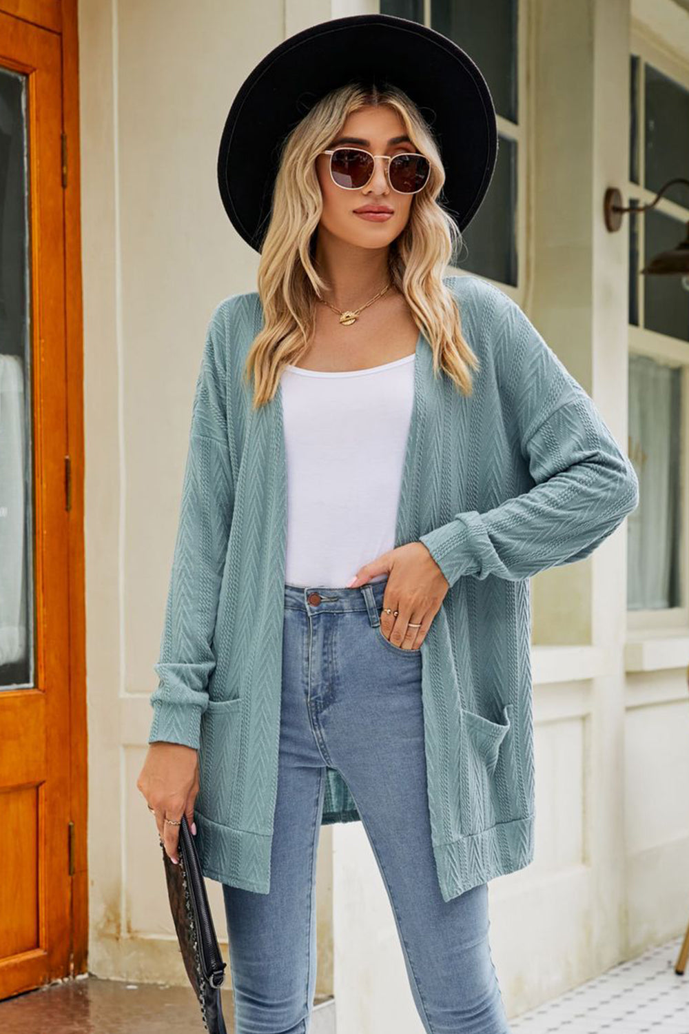 swvws Long Sleeve Pocketed Cardigan