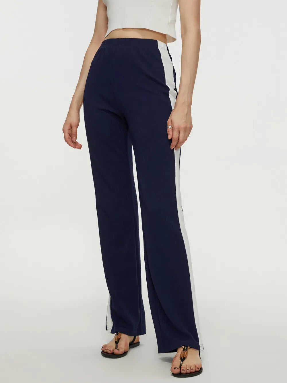 swvws Contrast Slit Long Pants