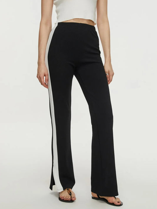 swvws Contrast Slit Long Pants