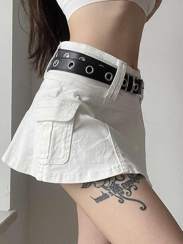 Sixsr Lining Cargo Mini Skirt