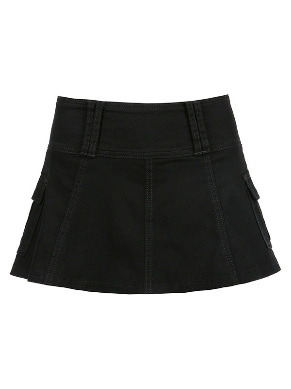 Sixsr Lining Cargo Mini Skirt