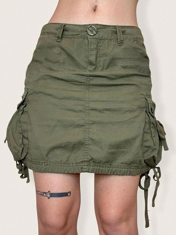 Sixsr Size Friendly Pocket Cargo Mini Skirt