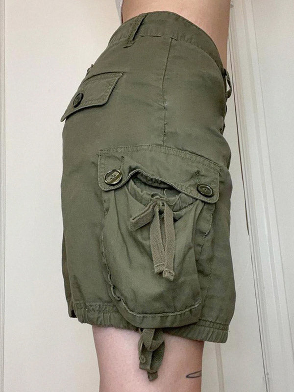 Sixsr Size Friendly Pocket Cargo Mini Skirt