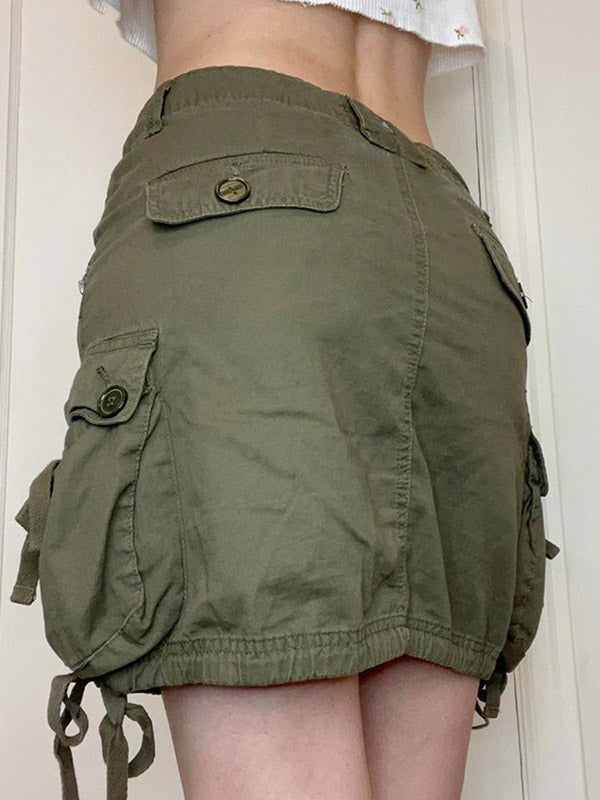 Sixsr Size Friendly Pocket Cargo Mini Skirt