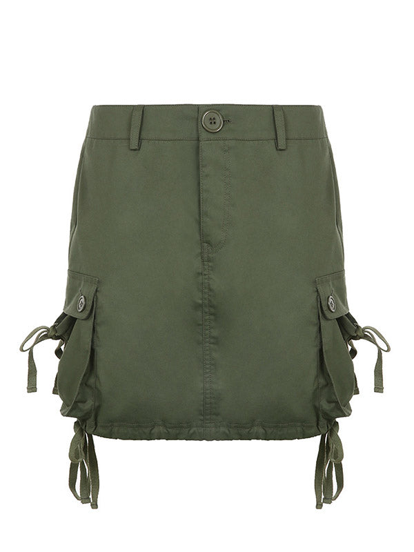 Sixsr Size Friendly Pocket Cargo Mini Skirt