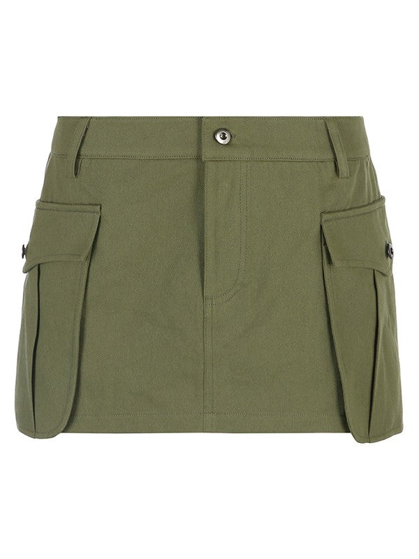 Sixsr Size Friendly Pocket Cargo Mini Skirt