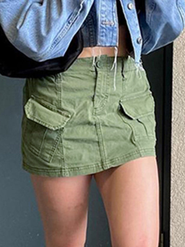 Sixsr Cargo Pocket Micro Mini Skirt