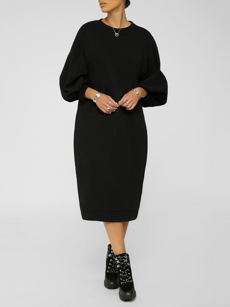 Sixsr Three-Quarter Sleeve Midi Dress