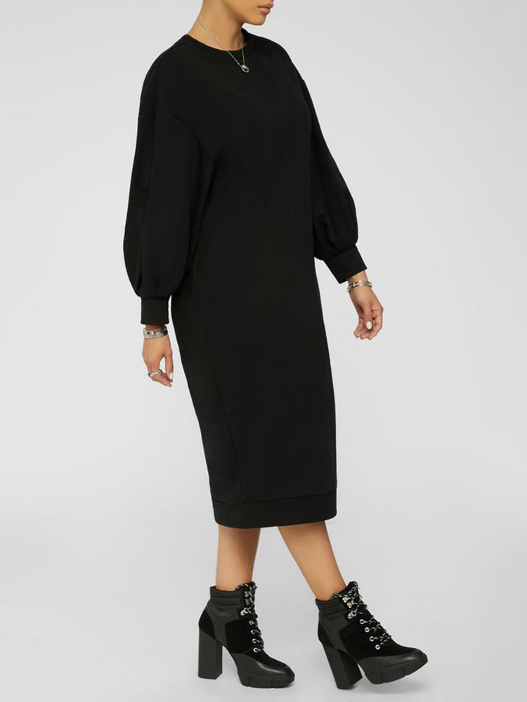 Sixsr Three-Quarter Sleeve Midi Dress